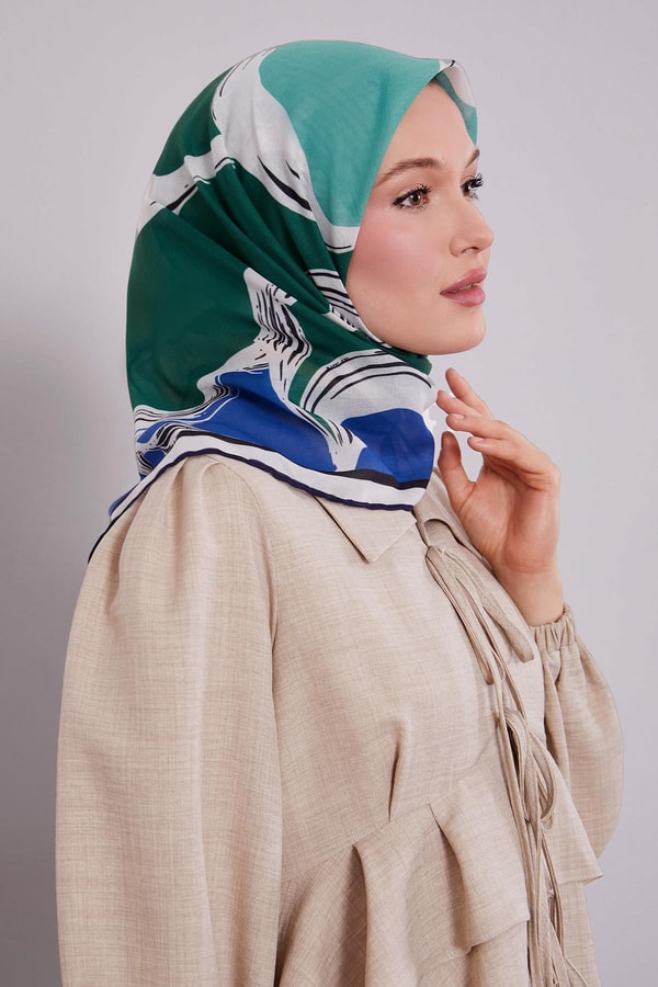 LevidorLacivert Soyut Desen Soft Eşarp