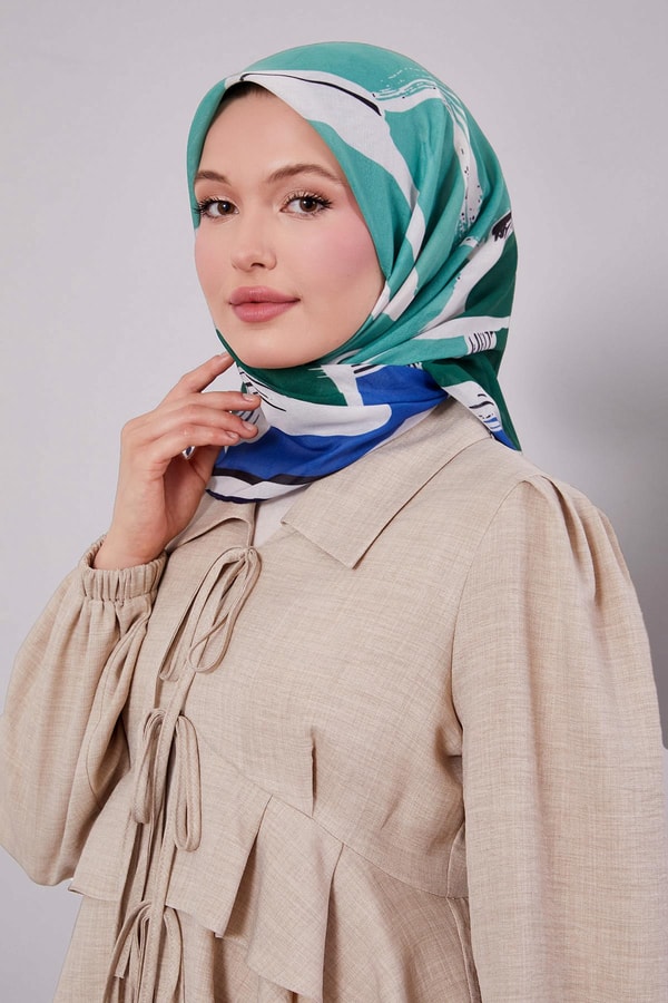 LevidorLacivert Soyut Desen Soft Eşarp