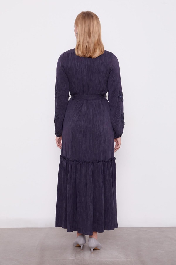 LevidorLacivert Taş İşleme Detaylı Cupra Elbise