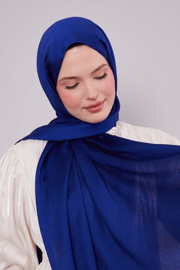 LevidorLacivert Taş İşlemeli Diamond Şal