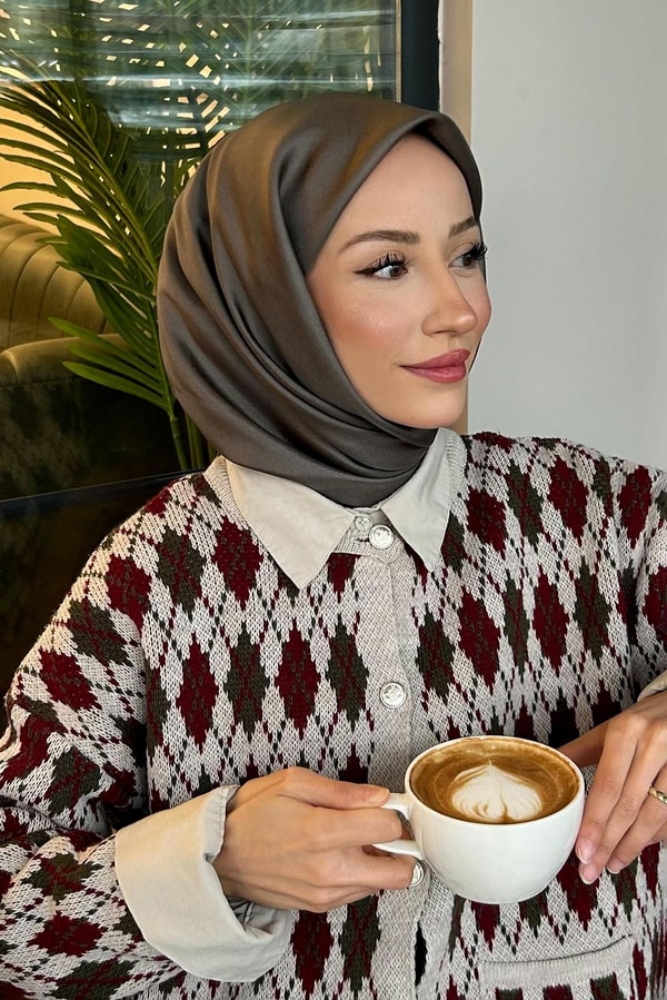 LevidorLacivert Vizon Çift Taraflı Twill İpek Eşarp