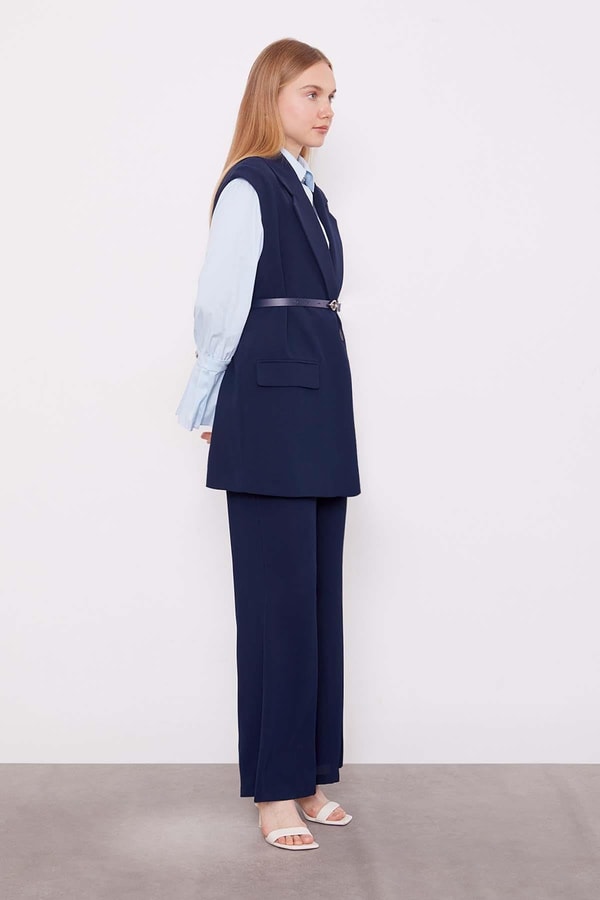 LevidorLacivert Yelekli İkili Takım