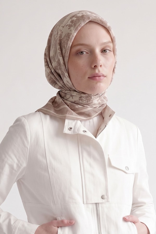 LevidorLatte Doğa Desen Elya Eşarp