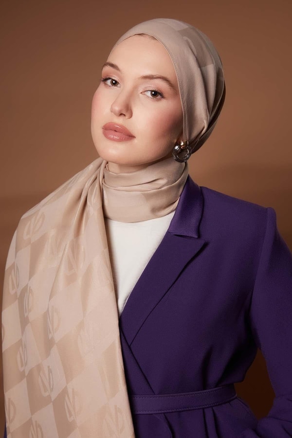 LevidorLatte Kare LVD Baskılı Naia Jakar Şal