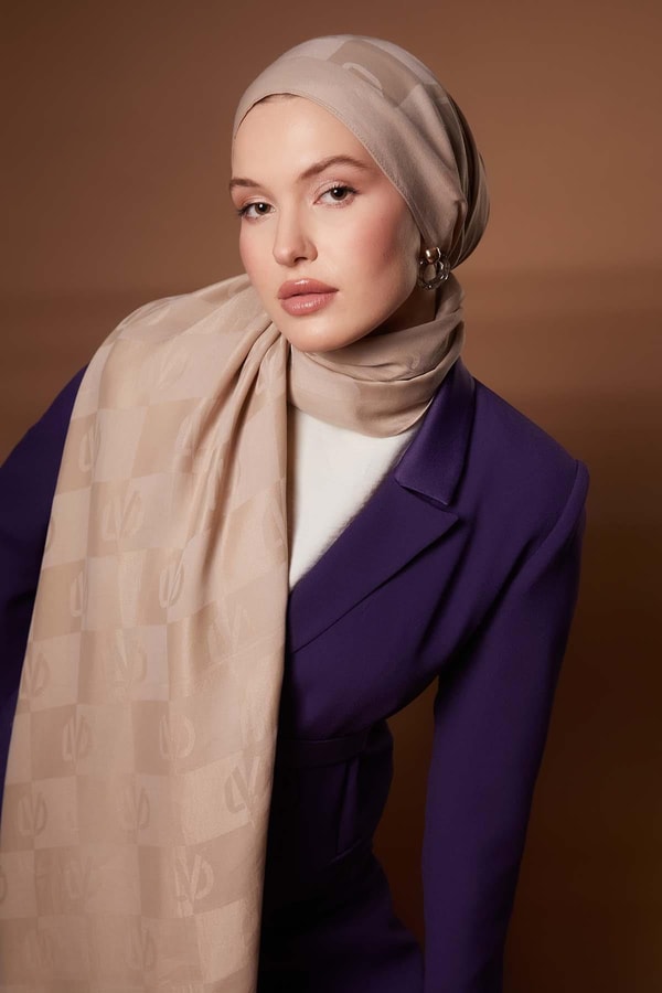 LevidorLatte Kare LVD Baskılı Naia Jakar Şal