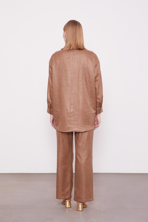 LevidorLatte Nakış Gül Detaylı Tunik Takım