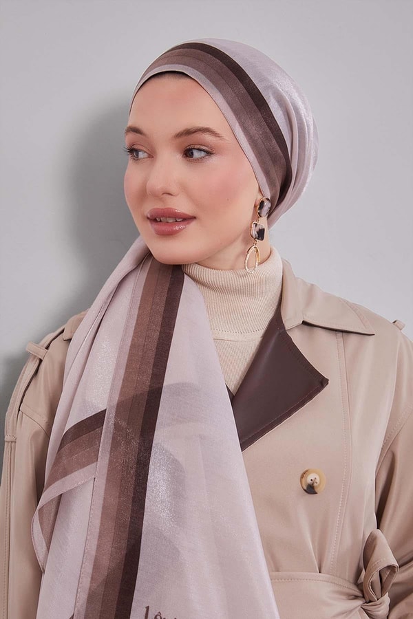 LevidorLatte Renk Geçişli Kehribar Şal