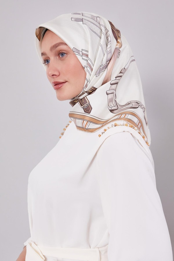 LevidorLatte Twill İpek Eşarp Lunera Koleksiyonu