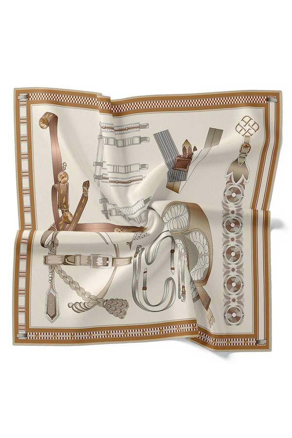 LevidorLatte Twill İpek Eşarp Lunera Koleksiyonu