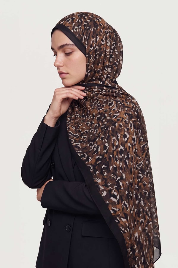 LevidorLeopar Dokulu Sport Şal Hardal