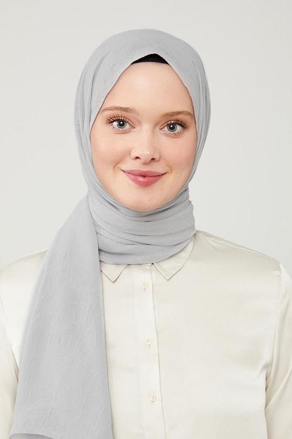 LevidorLevidor A.Gri Düz Renk Frozen Krep Şal