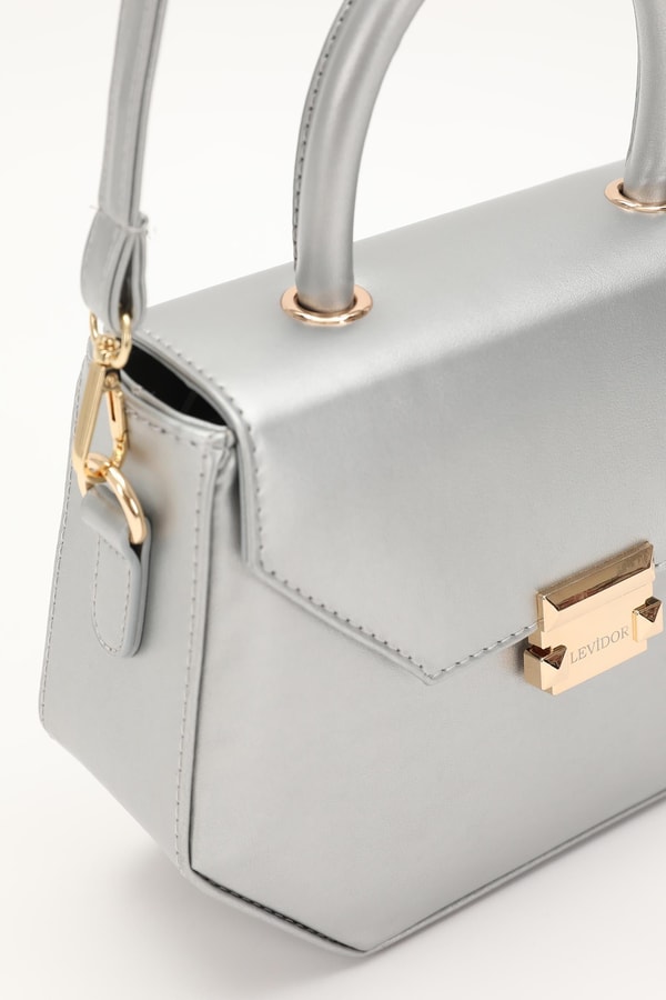 LevidorLevidor A.Gri Geometrik Tasarım El Çantası