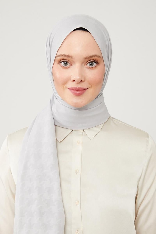 LevidorLevidor A.Gri Jakarlı Puzzle Desen Elegance Şal