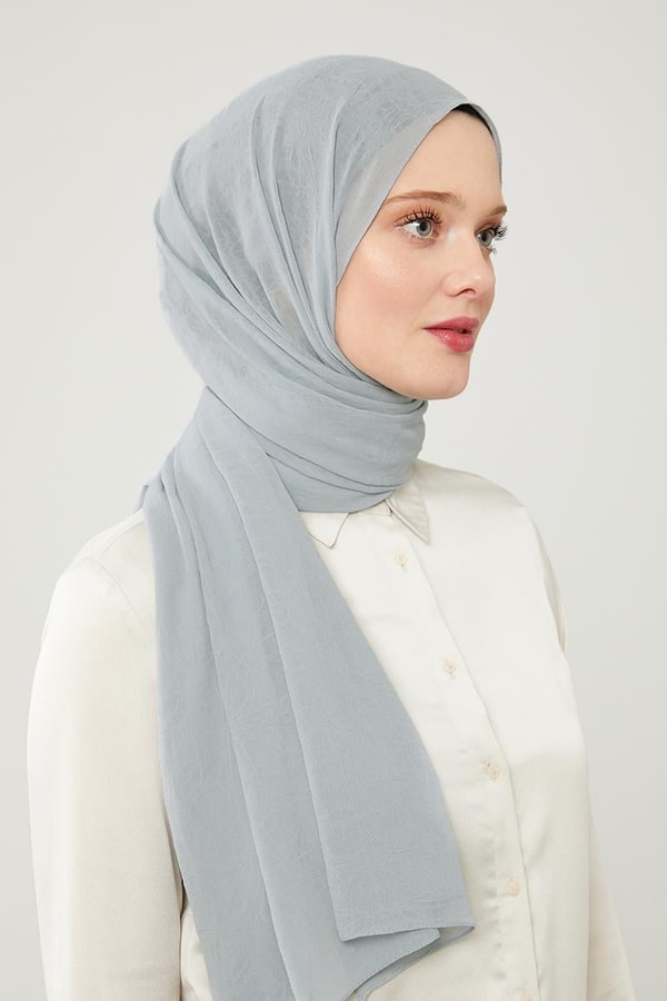 LevidorLevidor A.Gümüş Düz Renk Frozen Krep Şal