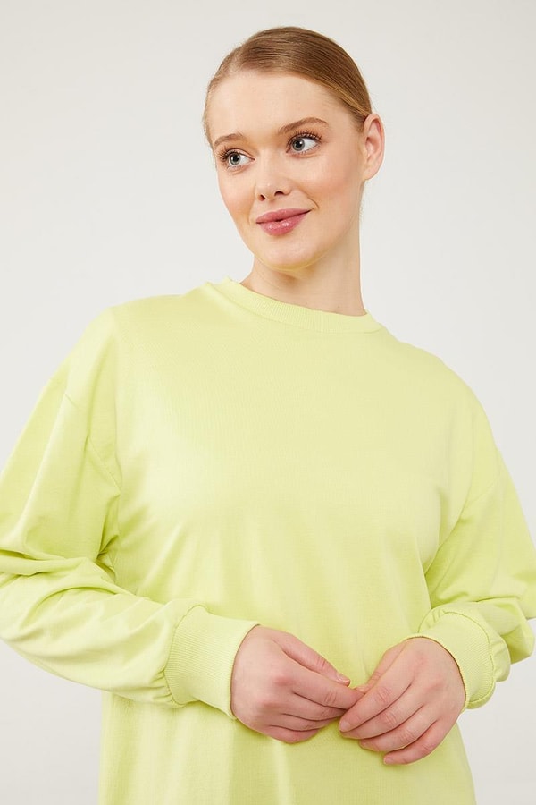 LevidorLevidor A.Yeşil Bisiklet Yaka Ribanalı Basic Sweat