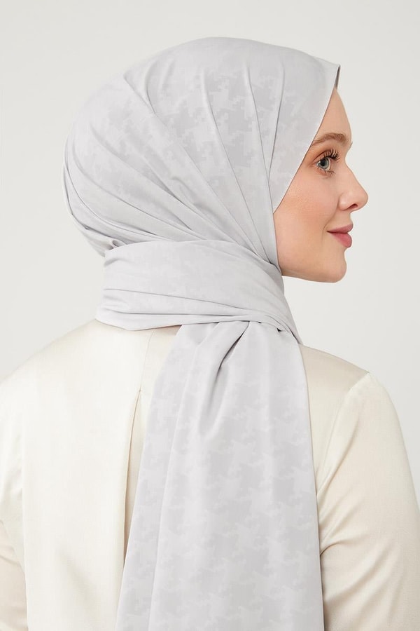 LevidorLevidor A.Gri Jakarlı Puzzle Desen Elegance Şal