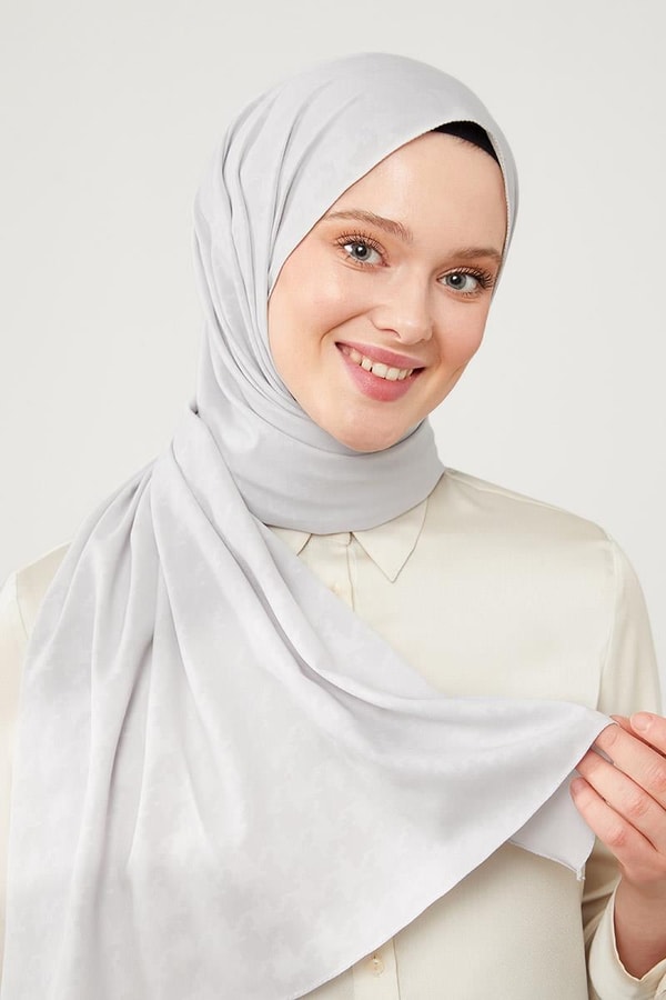 LevidorLevidor A.Gri Jakarlı Puzzle Desen Elegance Şal