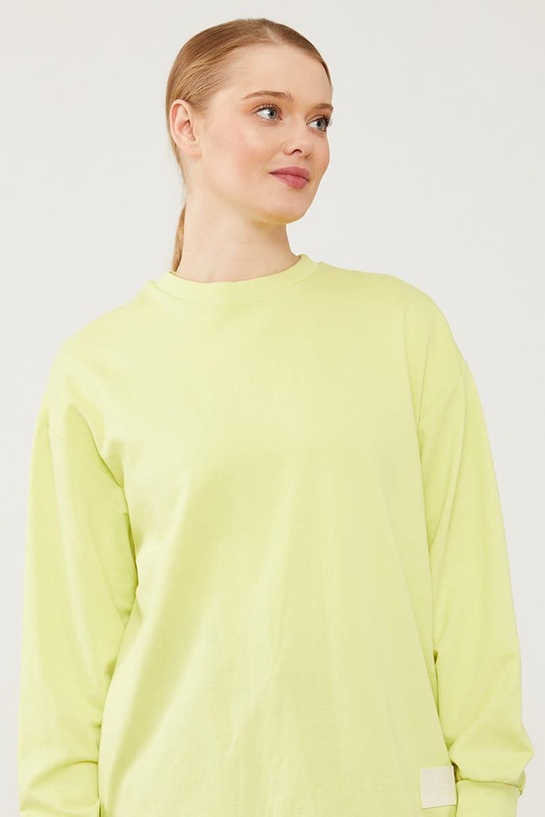 LevidorLevidor A.Yeşil Bisiklet Yaka Ribanalı Basic Sweat