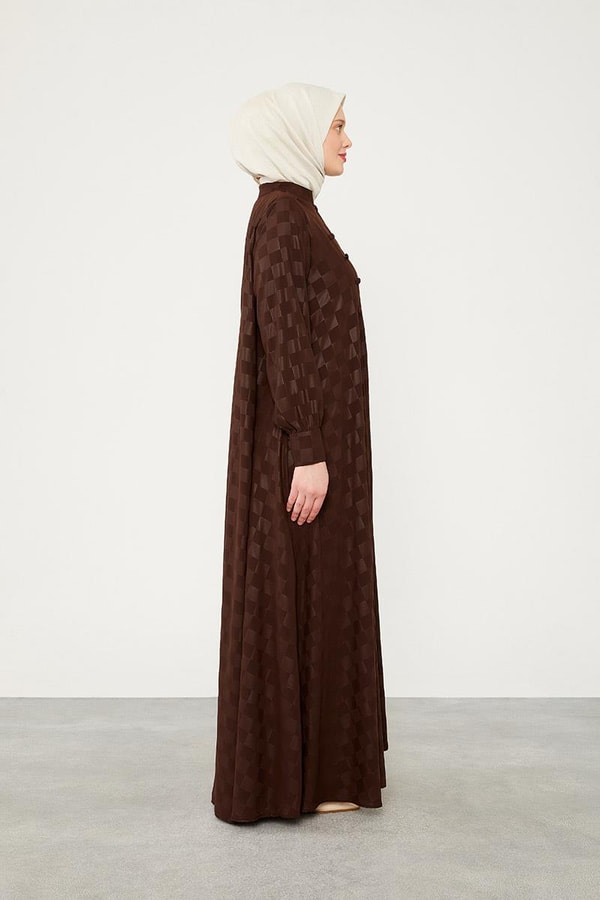 LevidorLevidor Acı Kahve Dama Desen Ferace