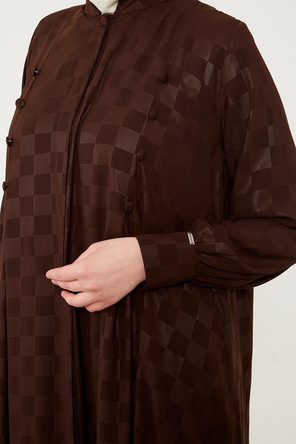 LevidorLevidor Acı Kahve Dama Desen Ferace