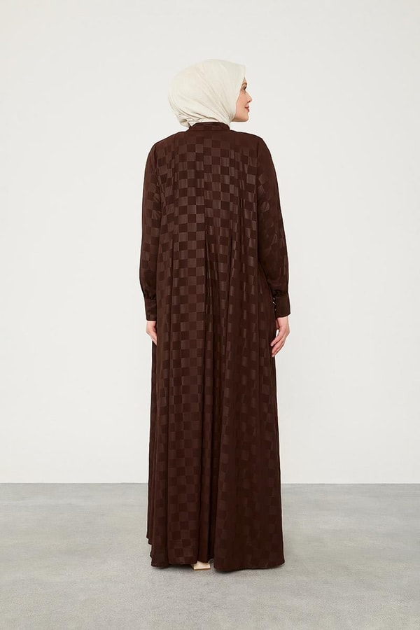 LevidorLevidor Acı Kahve Dama Desen Ferace