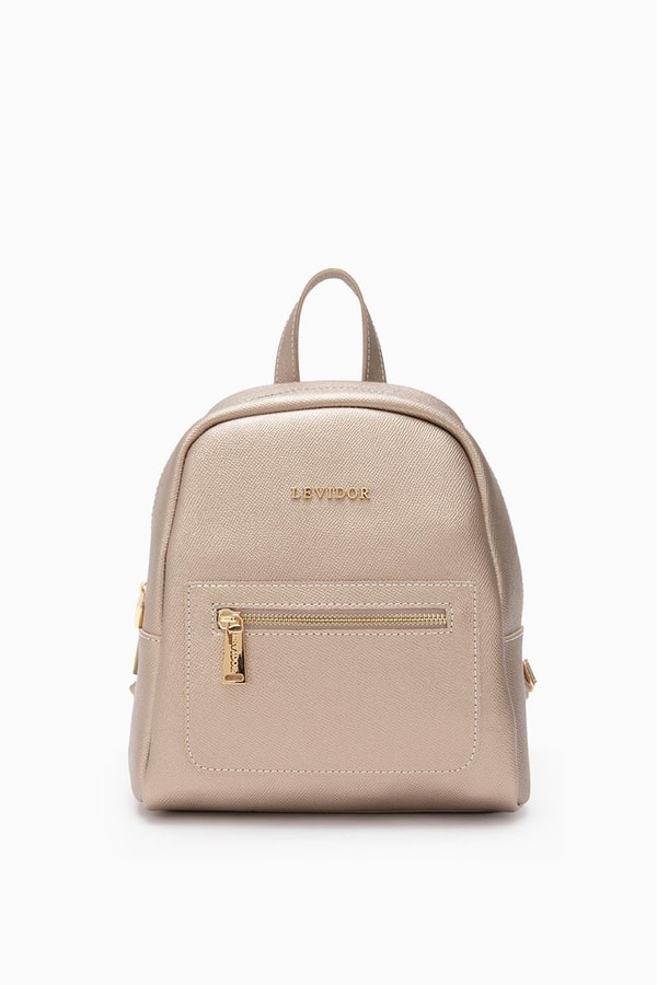 LevidorLevidor Altın Sarısı Fermuarlı Çok İşlevli Sırt Çantası