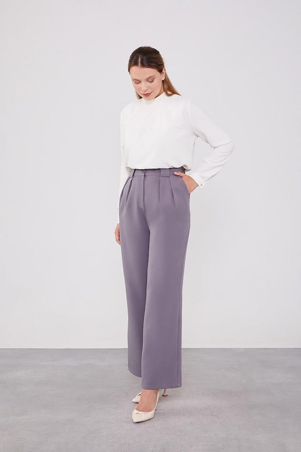 LevidorLevidor Antrasit Çift Pileli Kumaş Pantolon