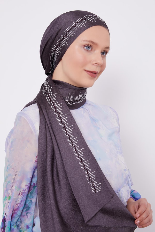 LevidorLevidor Antrasit Çubuk Şeritli Diamond Şal