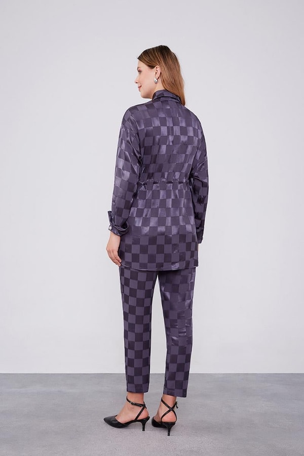 LevidorLevidor Antrasit Dama Desen Jakalı İkili Takım