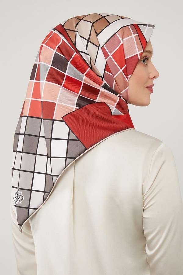 LevidorLevidor Antrasit Dama Desenlli Trend Twill Eşarp