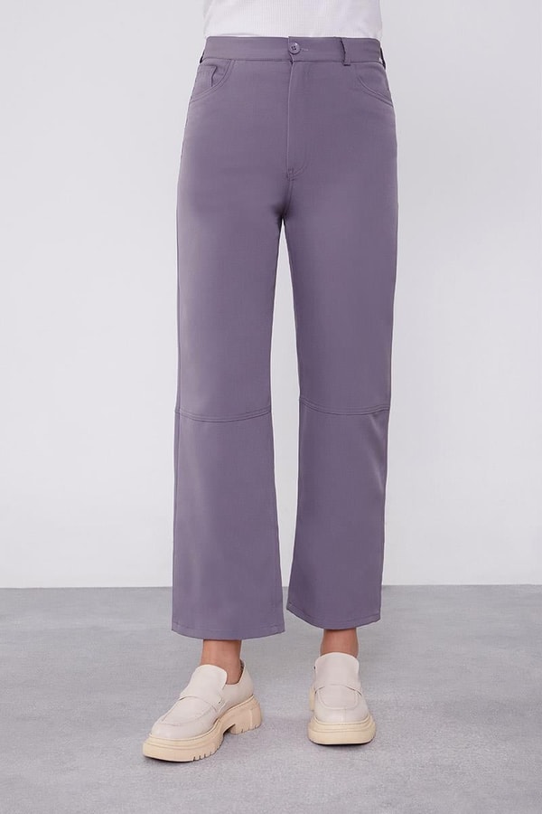 LevidorLevidor Antrasit Ekleme Tasarımlı Düz Paça Pantolon