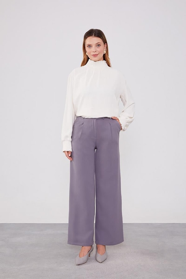 LevidorLevidor Antrasit Gizli Düğmeli Kumaş Pantolon