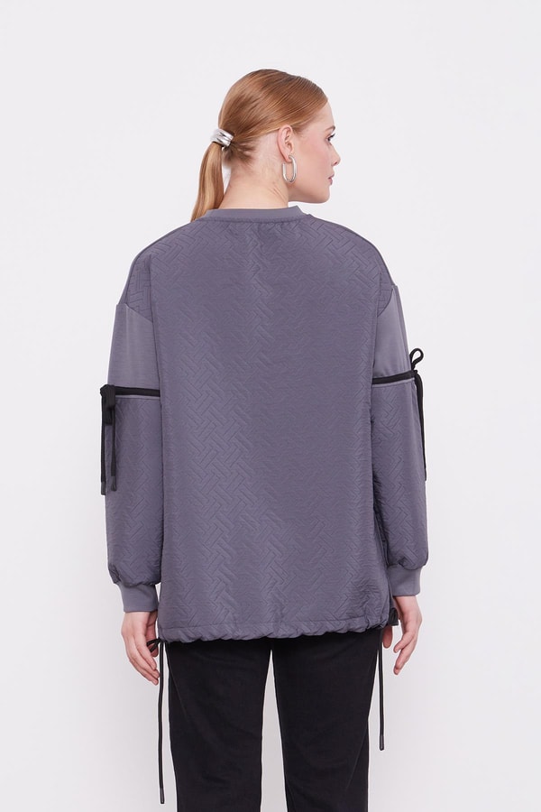 LevidorLevidor Antrasit Kapitone Detaylı Sweat