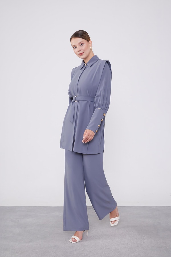 LevidorLevidor Antrasit Kemer Detaylı Şifon İkili Takım