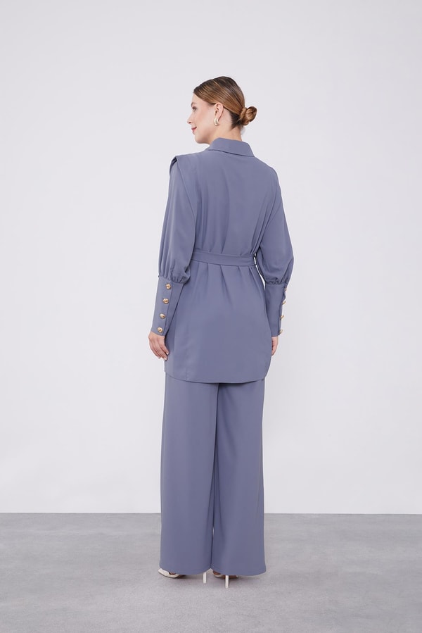 LevidorLevidor Antrasit Kemer Detaylı Şifon İkili Takım