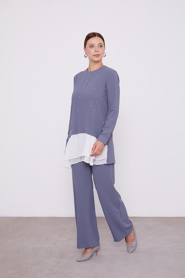 LevidorLevidor Antrasit Şifon Detaylı Tunik Takım