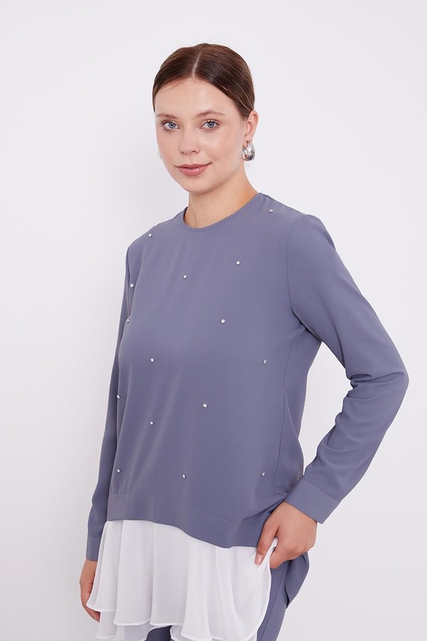 LevidorLevidor Antrasit Şifon Detaylı Tunik Takım