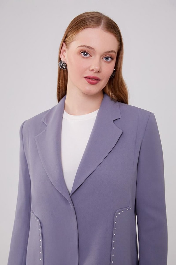 LevidorLevidor Antrasit Taş Detaylı Ceket Takım