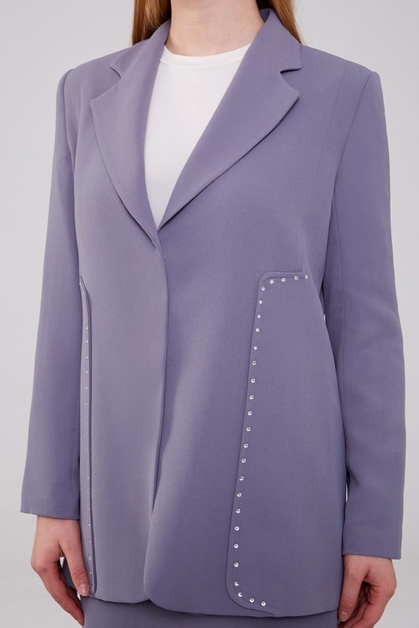 LevidorLevidor Antrasit Taş Detaylı Ceket Takım