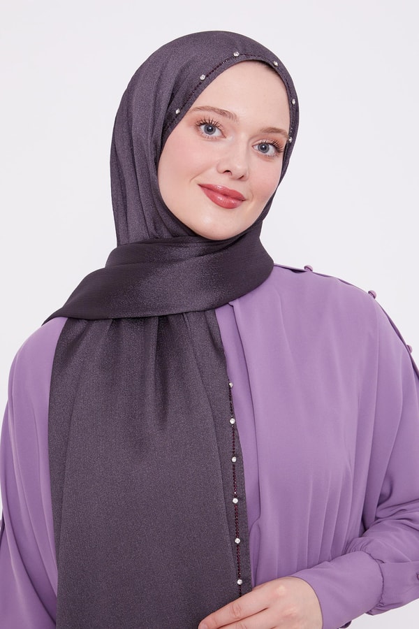 LevidorLevidor Antrasit Tek Taşlı Diamond Şal