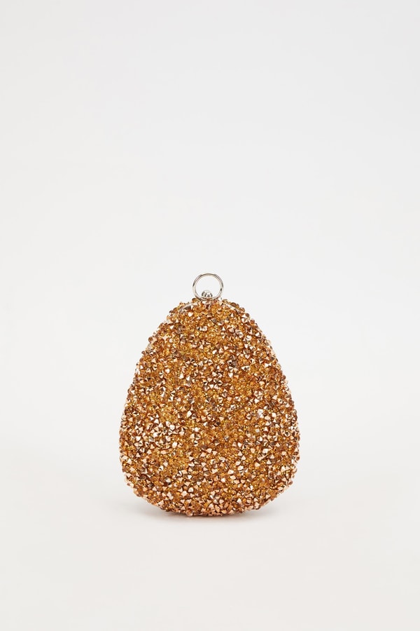 LevidorLevidor Bakır Oval Taşlı Abiye El Çantası