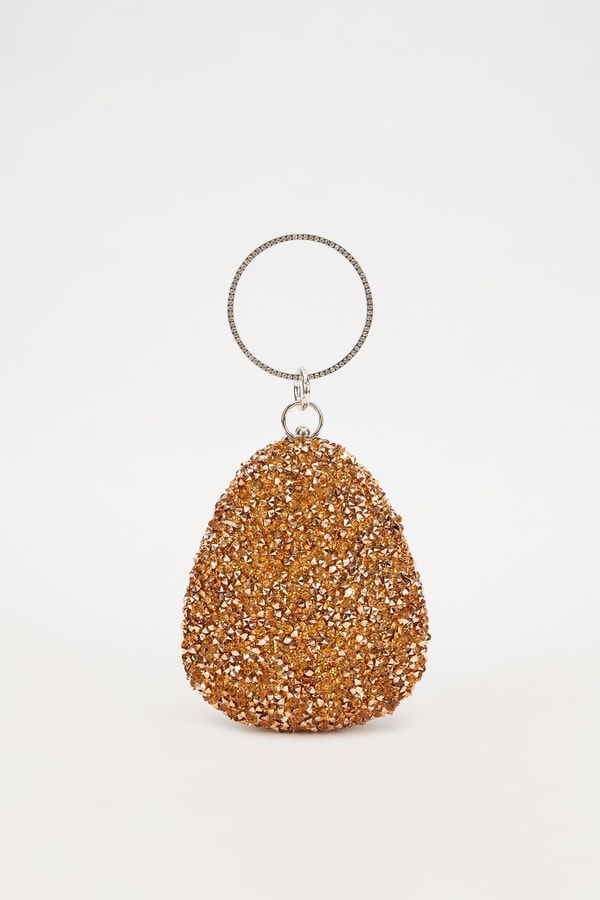 LevidorLevidor Bakır Oval Taşlı Abiye El Çantası