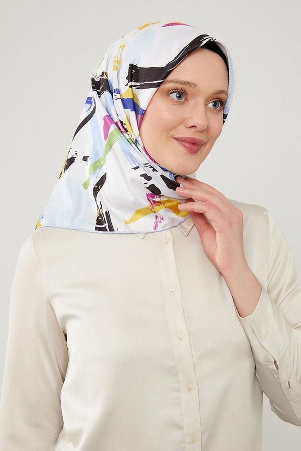 LevidorLevidor Bebe Mavisi Boya Desen Twill Eşarp