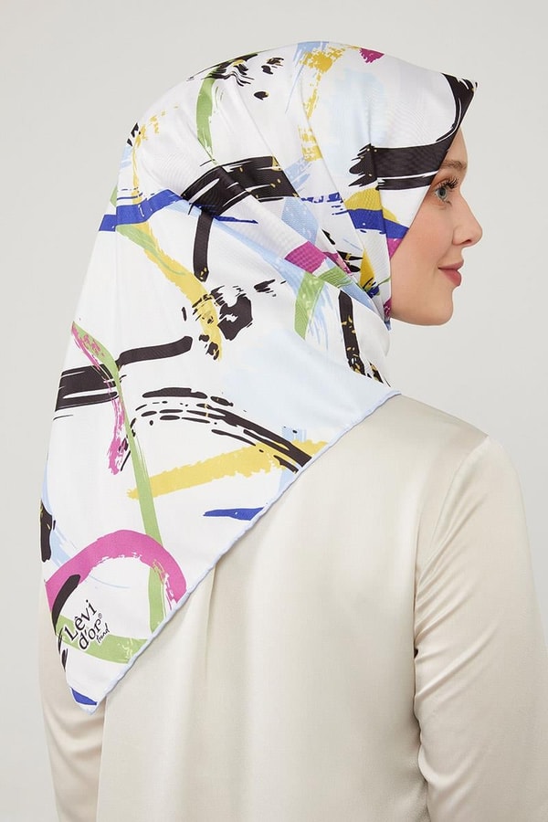 LevidorLevidor Bebe Mavisi Boya Desen Twill Eşarp