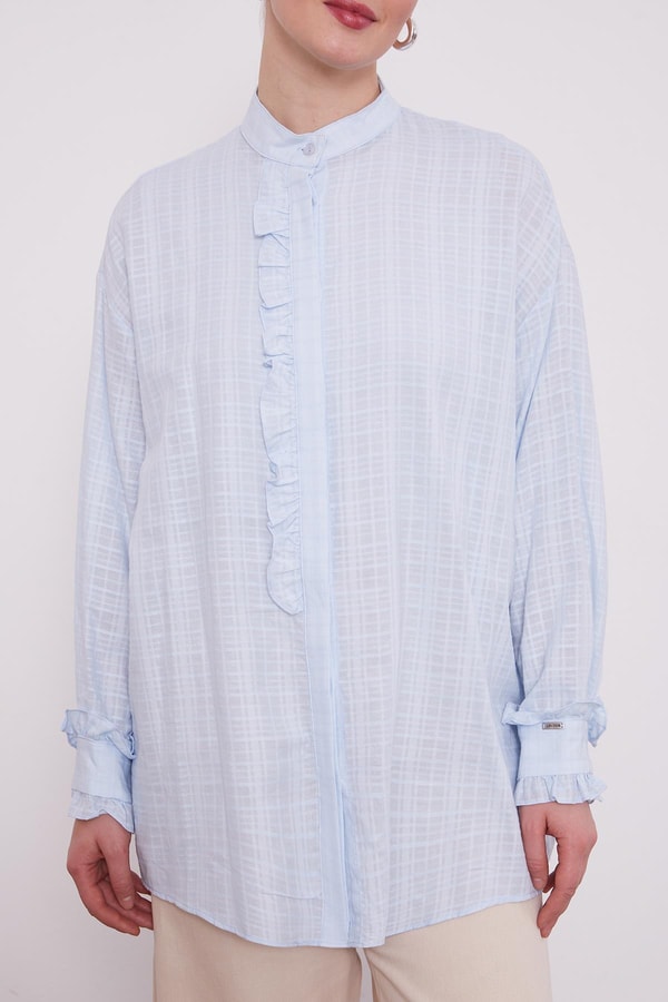 LevidorLevidor Bebe Mavisi Patı Fırfırlı Gömlek