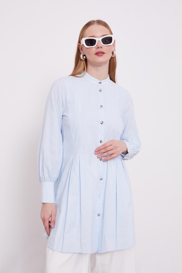 LevidorLevidor Bebe Mavisi Piliseli Melanj Gömlek