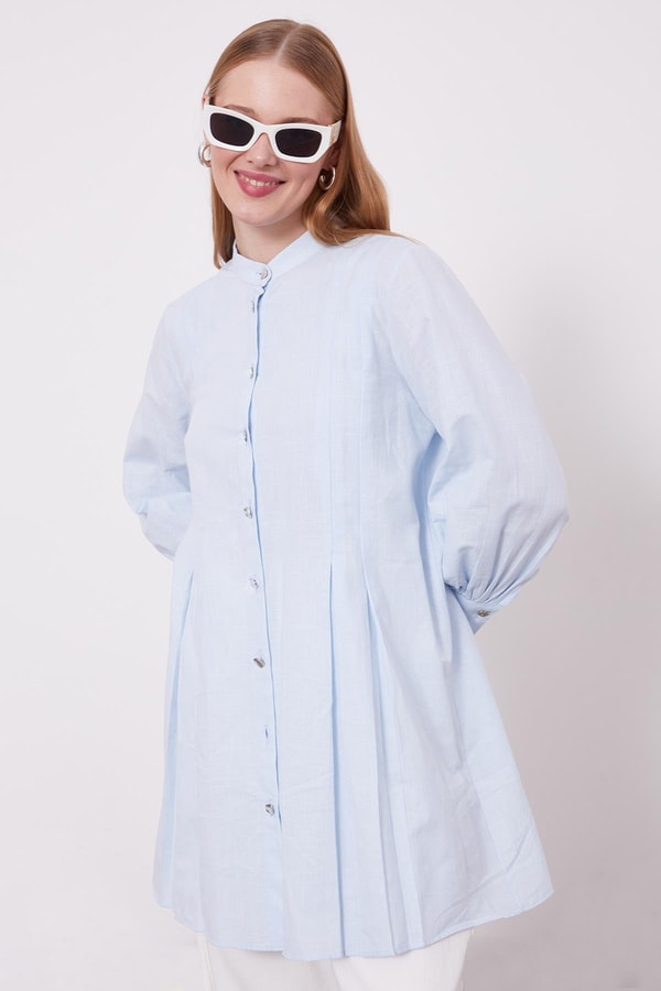 LevidorLevidor Bebe Mavisi Piliseli Melanj Gömlek