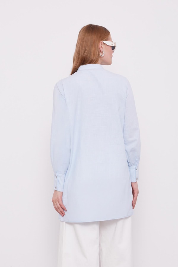 LevidorLevidor Bebe Mavisi Piliseli Melanj Gömlek