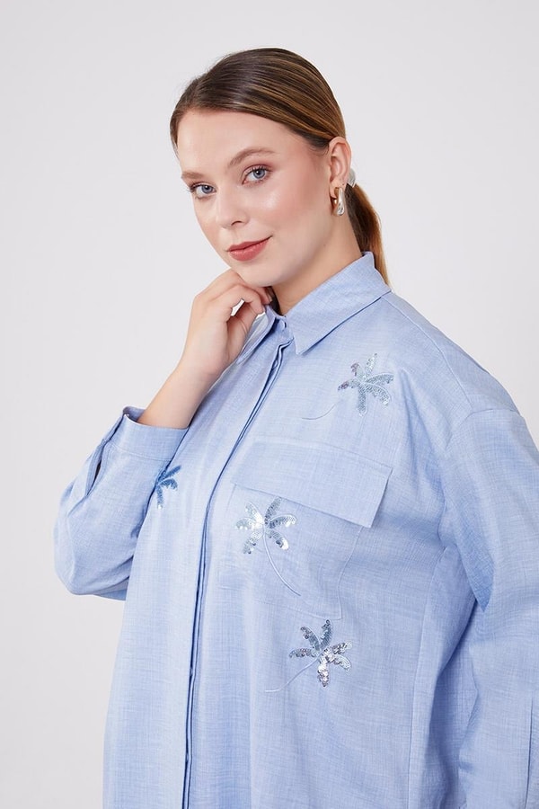 LevidorLevidor Bebe Mavisi Pul İşlemeli Gölek Yaka İkili Takım