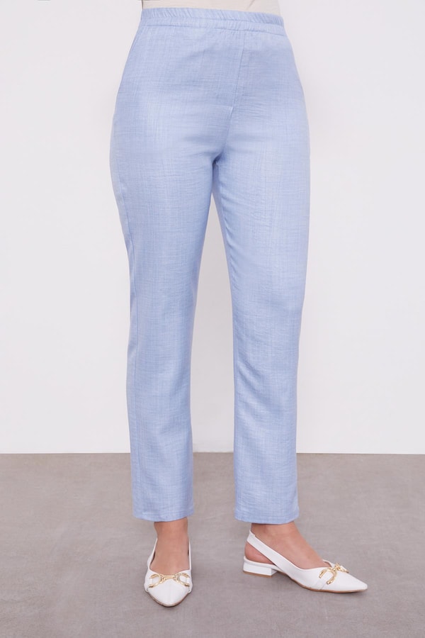 LevidorLevidor Bebe Mavisi Taş İşlemeli Melanj Gömlek İkili Takım